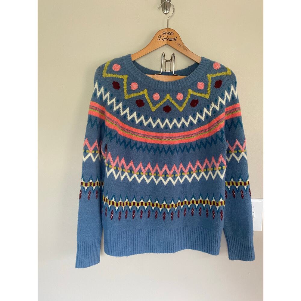 Sundance Glencoe Fair Isle Alpaca Blend Sweater S